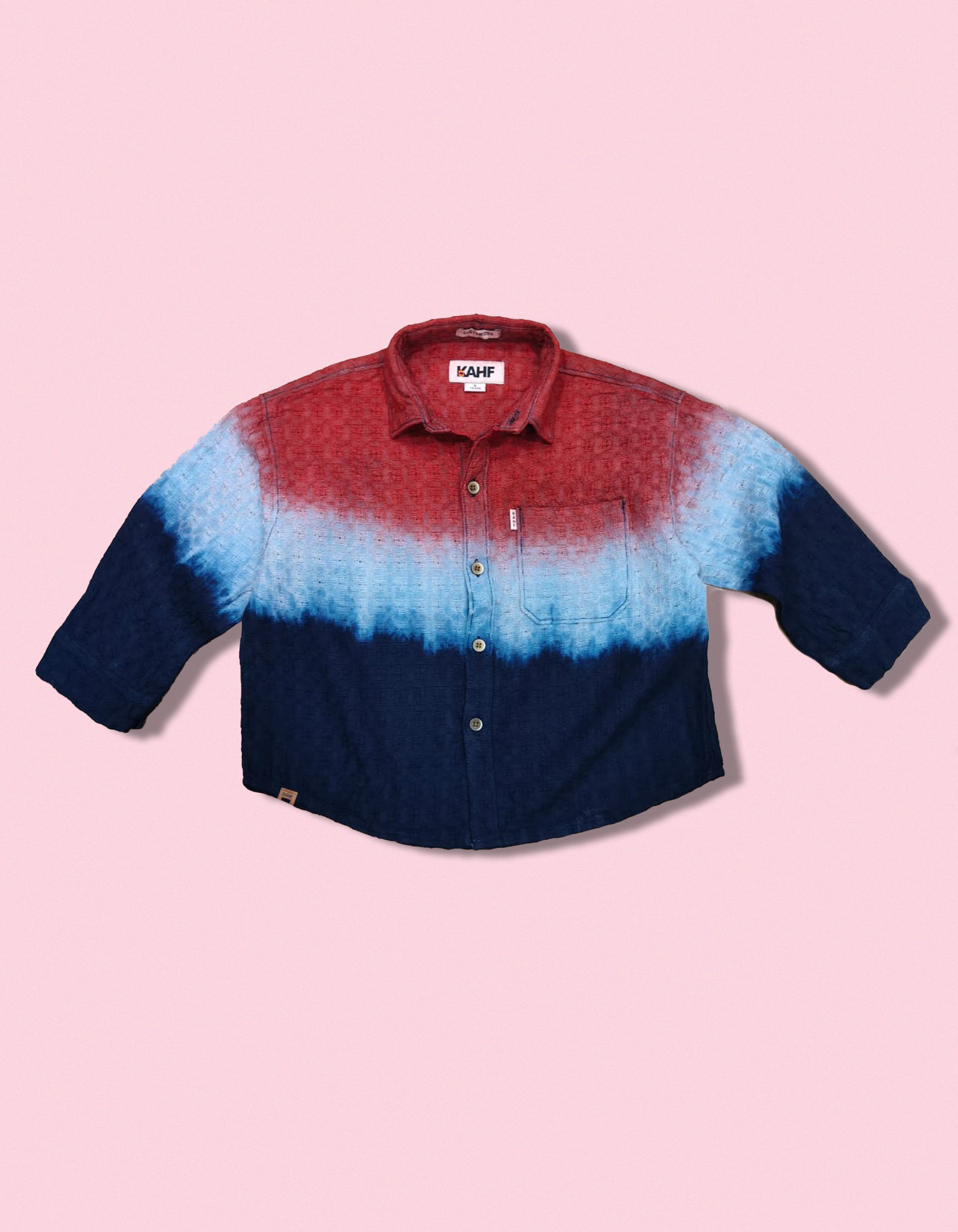 TRIPLE TONE RED BLUE EMBRO OMBRE