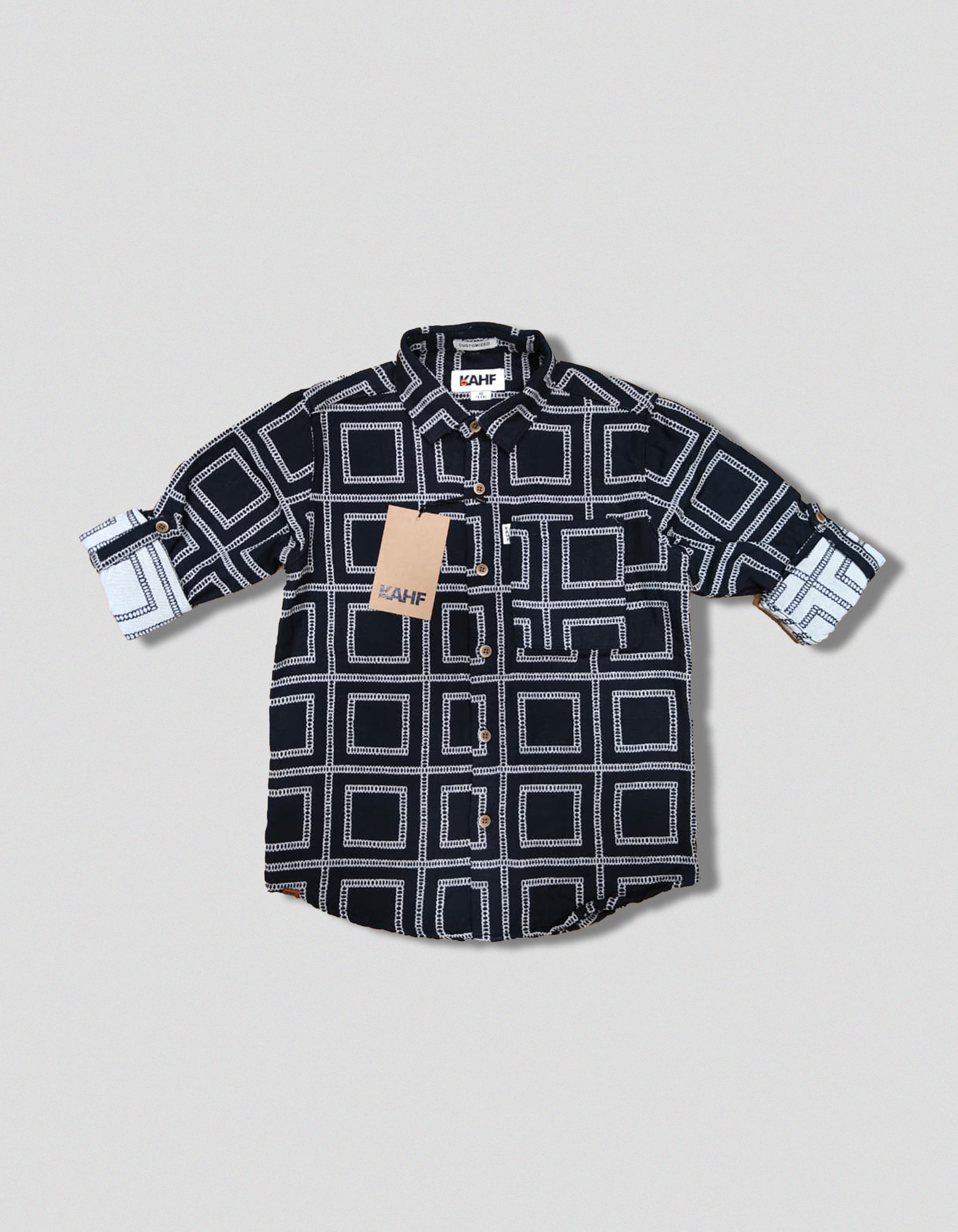 BLACK EMBRO GEO SQUARE