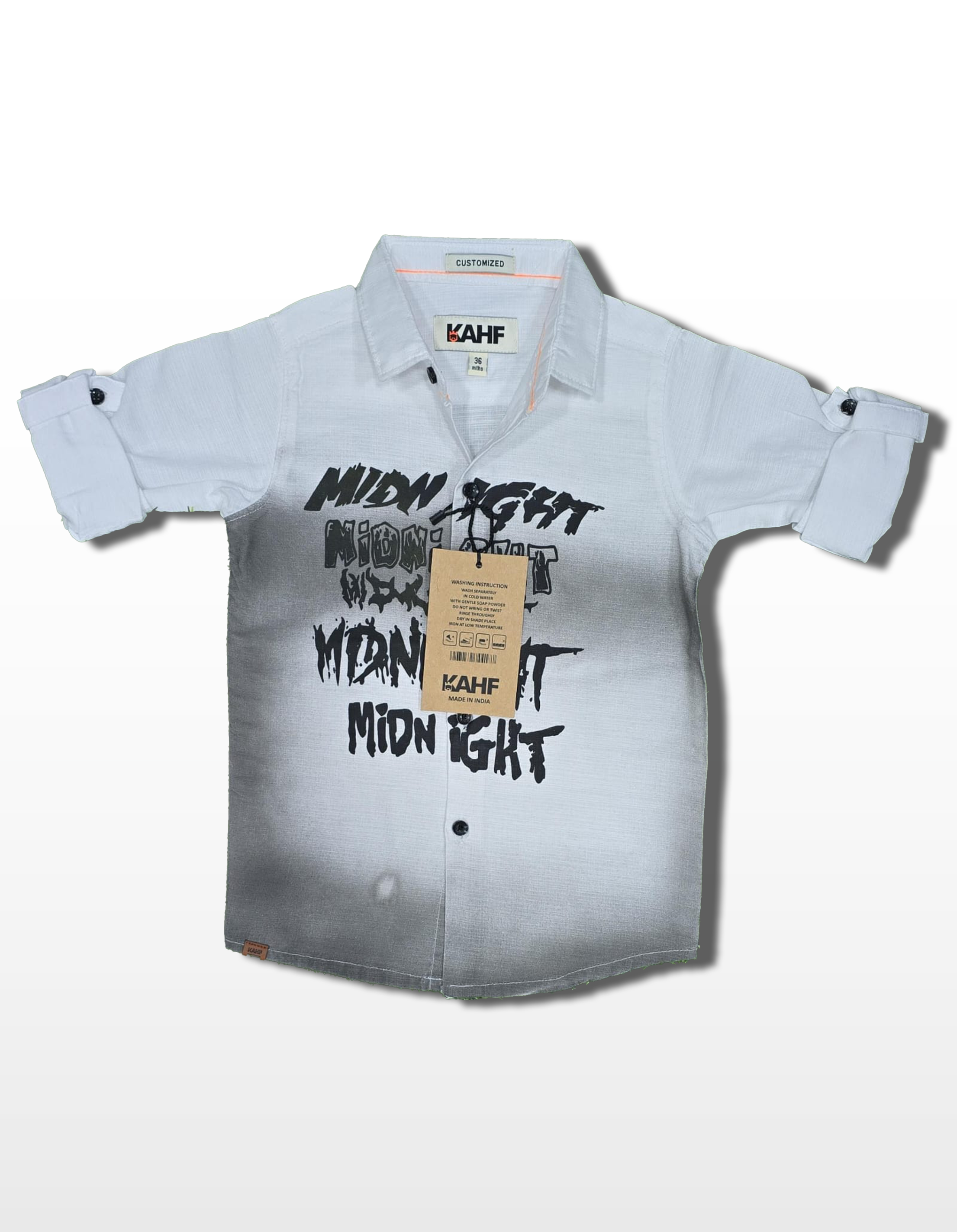 Abstract Geometric Printed Shirt - Ice Grey