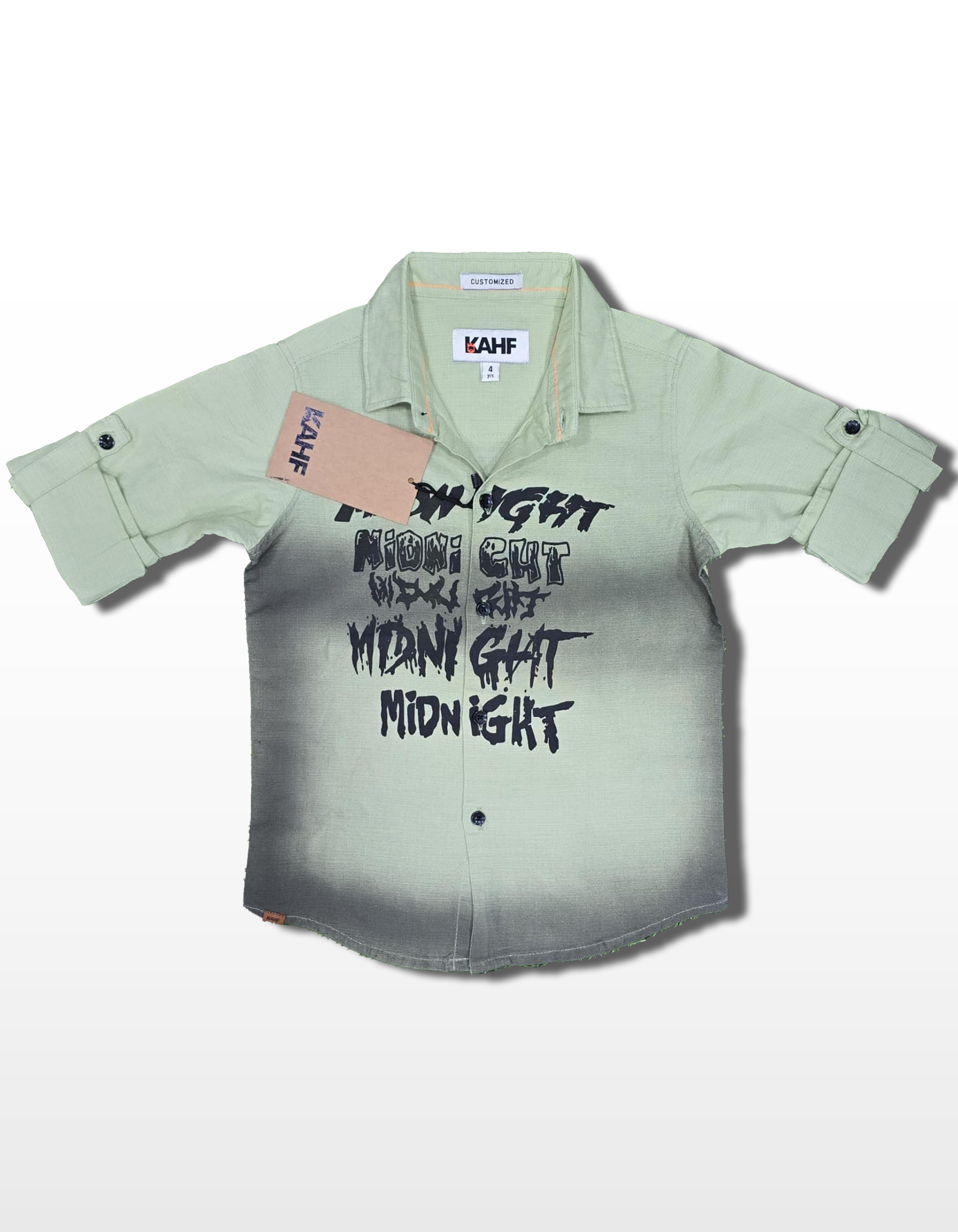 Abstract Geometric Printed Shirt - Mint Green